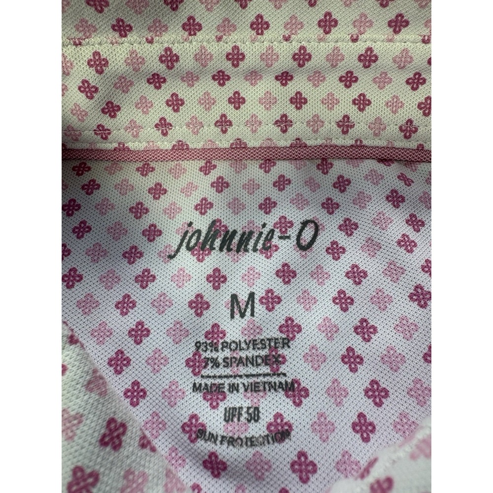 Johnnie-O Shirt Mens M Pink Taffy Barnett Polo Golf UPF 50 Performance Stretch - Picture 3 of 8